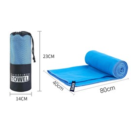 Lonwiner Mikrofaser Handtuch, Schnelltrocknendes Sporthandtuch Reisehandtuch Schnelltrocknend Sport Handtuch Gym, Himmelblau