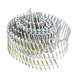 waltyotur 2Inch x 0.092Inch Siding Nails Collated Wire Coil Siding Nails 15-Degree Full Round-Head Ring 3600 Count Hot-Dipped Galvanized for Rough Nailing of Lathing and Sheathing Materials