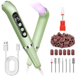 LIERKISS Nail Drill UV Nail Lamp 2 in 1 Nail Drill Professional E Filer for Nails, Nail Drill Cordless Electric Nail Filer with Small UV Light for Gel Nails Acrylic Nails Polishing Curing