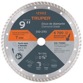 TRUPER DDT-1542T Turbo Rim Diamond Saw Blades, Diameter 9" (229mm)