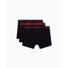 Emporio Armani Men's 3 Pack Stretch Cotton Boxer Briefs, Black/Red,