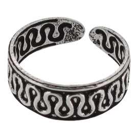 Touch Jewellery 925 Sterling Silver Wavy Dot Design Toe Ring with Oxidized Detail