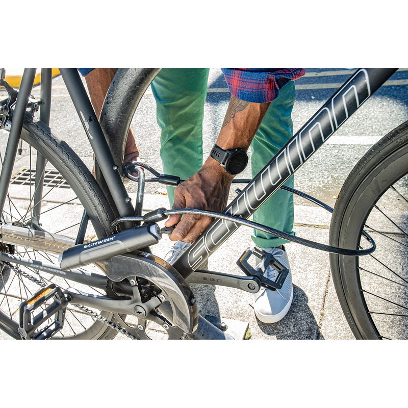 Schwinn Bike Max U-Lock with Double Crimped Cable, 2 Keys