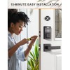 Tinewa Square Keyless Entry Door Lock with 2 Lever Handles,