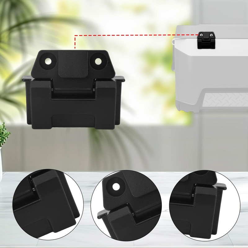 2pcs Igloo Cooler Hinges, Black Plastic Hinges Replacement with 4