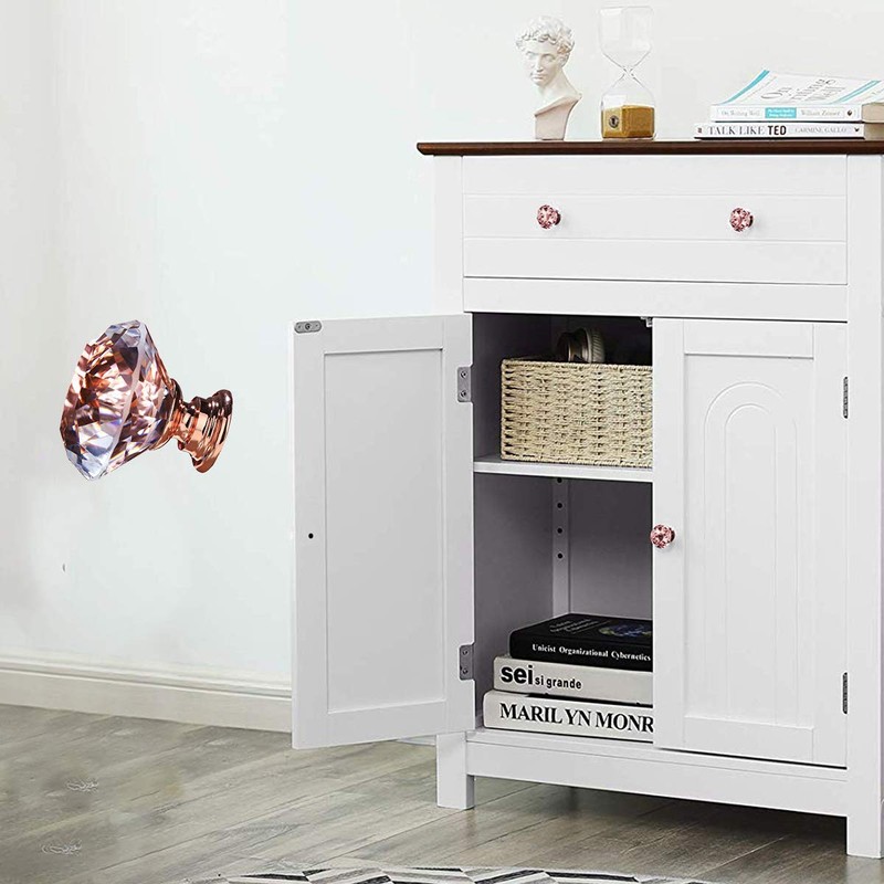 26 pcs Crystal Rose Gold Glass Drawer Pulls 30 mm