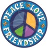 Peace Love Friendship Round Magnet for Car Locker or Refrigerator,