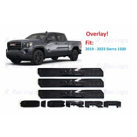 GMC Overlay 4PCS Gloss black Door Rear Sierra Elevation Emblem 2019-2023 Sierra 1500