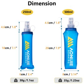 JEELAD Soft Folding Water Bottles, BPA Free and Leak-Proof Hydration Water Bottle, TPU Soft Running Water Ideal for Running Hiking Cycling (#G-500ml (16.9oz) - 1 Pack - TPU Water Bottle)