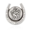 NKlaus 11425 Car Plaque Patron Saint Horseshoe 3D Saint Christopher
