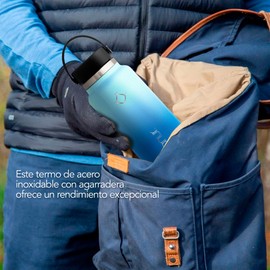 Hidranur Termo Botella de Agua, Termo de Acero Inoxidable sin BPA, 40 Oz (1182.94 ml), Termo Para Cafe, 24 Horas de Agua Caliente y Fria, Tapa Hermética, Ideal para Viaje (Azul, 40 Oz (1182.94 ml))