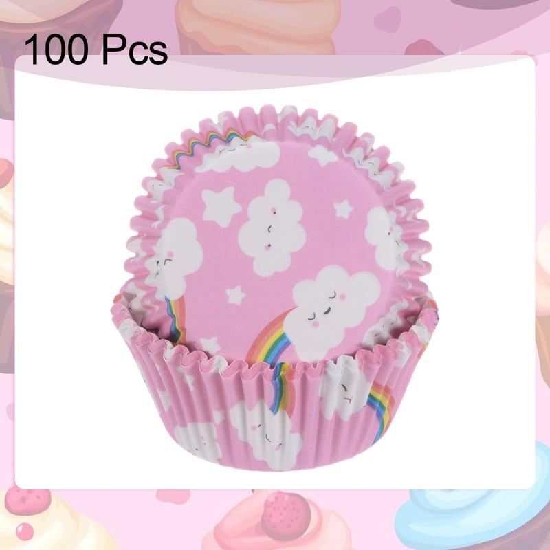 sourcing map 100 Count Cupcake Liners Clouds Cupcake Cups Standard