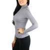 ToBeInStyle Women's Stretchy Line Design Turtleneck Sweater (Small, Heather Grey)