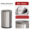 LEASYLIFE Brushed Nickel Bathroom Trash Can,Stainless Steel Garbage Can with