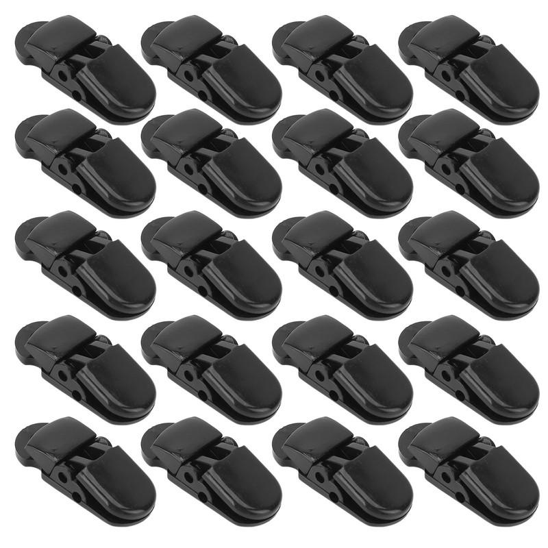 20Pcs Hearing Aid Lanyard Clip Good Fixation Multifunctional Odorless Black