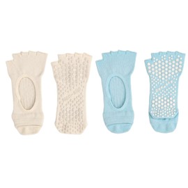 EXGOX Women's Yoga Socks, Pilates Socks, 5 Toes, Non-Slip, Short, Stretchy, Breathable, Moisture Wicking, Durable, Antibacterial, Odor Resistant, Cold Protection, Sweat Protection, Yoga, Gymnastics