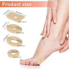Giantree Corn Plasters, 60 Pieces Soft Latex Foam Foam Callus Cushion Corn Rings Bubble Plasters Corns Anti-Friction Reduces Foot and Heel Pain for Toes (4 Shapes)