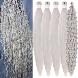 Silver Grey Boho Braiding Hair Curly Braiding Hair for Boho Braids Bohemian Braids