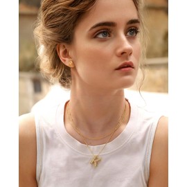 18K Gold Bubble Letter Necklace - Hypoallergenic Initial Necklace for Women with Sparkling 4A Zirconia - Gold Necklace for Women Comes in an Elegant Gift Box, Ideal for Meaningful Jewelry Gifts,