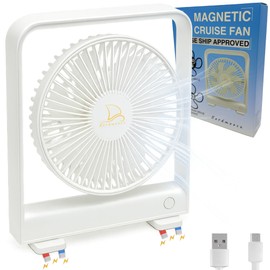 Magnetic Fan for Cruise Ship - Magnetically Sticks on Cabin Ceilings and Walls - Ultra Thin Yet Powerful 3-Gear, Portable & Cabin Approved, Rechargeable Battery - The Original Portable Cruise Fan 2026