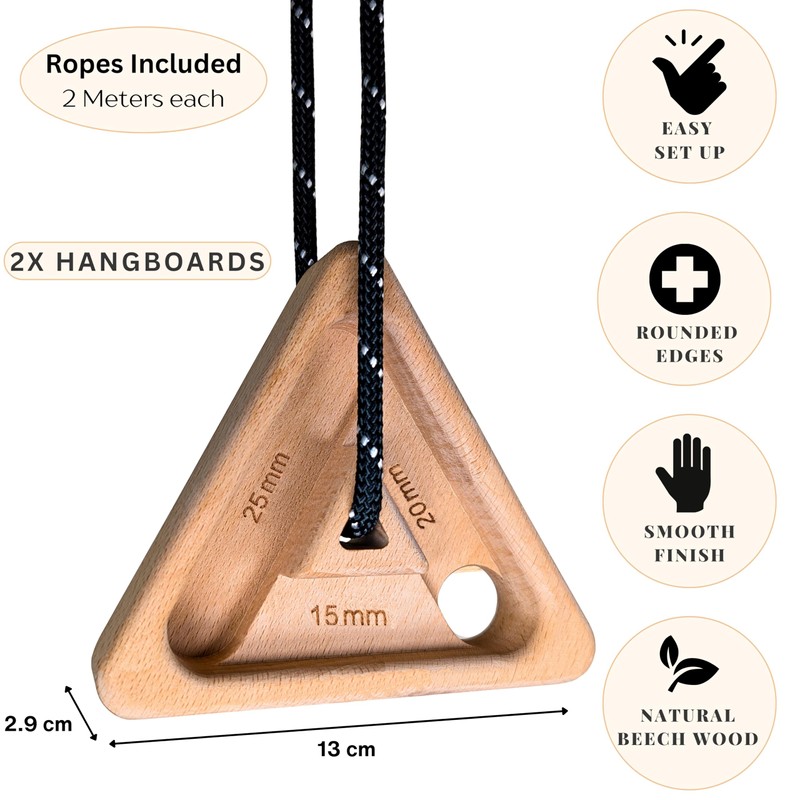 Bellaroca® | Climbing Hangboard Triangle, Set of 2 Portable Fingerboards
