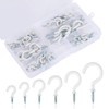 FINEASY Pack of 75 Screw Hooks, White, 6 Sizes, Ceiling