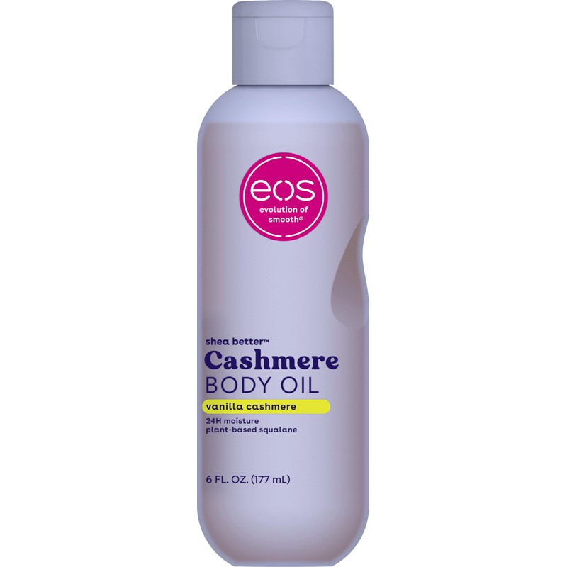 eos Cashmere Body Oil, Vanilla Cashmere, 24 Hour Moisture, Plant-Based