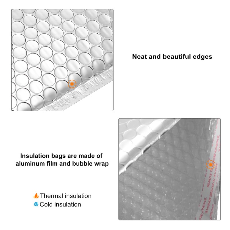 sourcing map Thermal Bubble Mailer, 9.8 × 7.9 Inch Silver