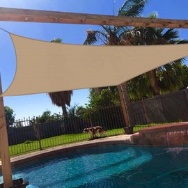 Windscreen4less 20' x 20' Sun Shade Sail Rectangle Outdoor Canopy Cover UV Block for Backyard Porch Pergola Deck Garden Patio (Sand)