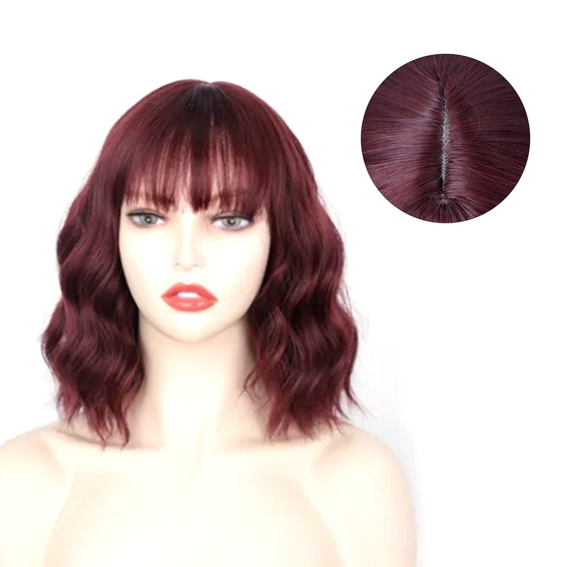 Women Wig Wine Red Button Hair Net Portable Compact Practical