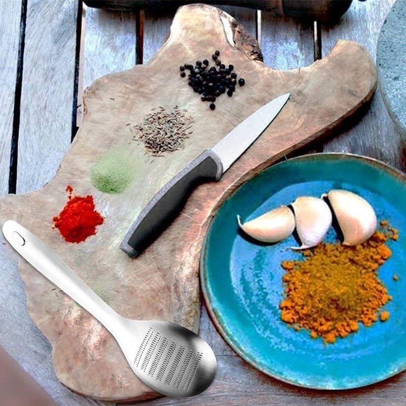 Stainless Steel Grater Spoon,Garlic Grinders Grating Spoons,Grater Grinder Spoon,Ginger Grater