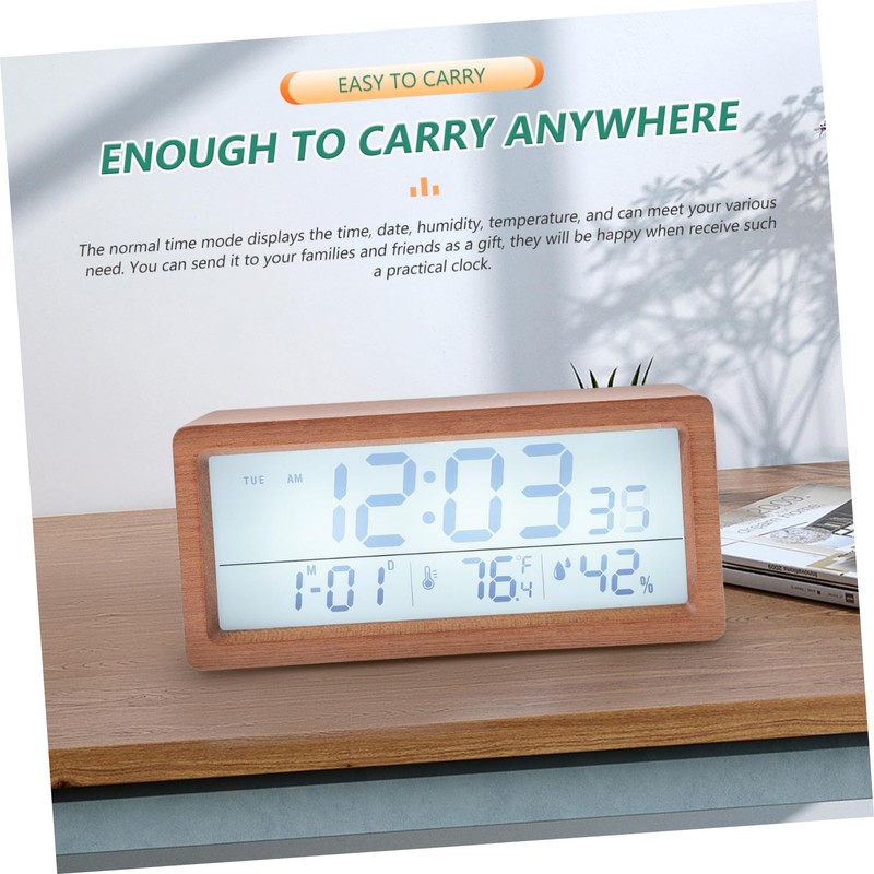 iplusmile Electronic Clock with Temperature and Humidity Display Simple Multifunctional