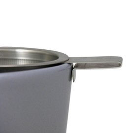 FORLIFE - Juego de infusor de té y plato con mango de gancho, color rojo