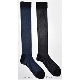 MORE & MORE Men's MORE sheer dress socks, high, Japan, Silsperior,  black, see description