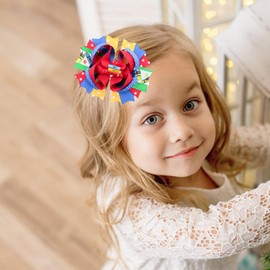 Back to School Hair Bow Clips Apple Book Alligator Clips for Girls Large Ribbon Hair Barrettes Accessories Clips for Bows First Day of School Barrettes for Kindergarten Students