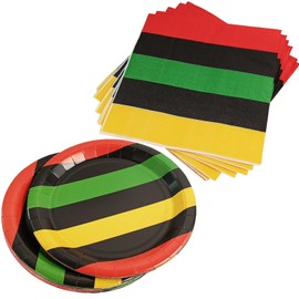 EaciTown Juneteenth Party Plates and Napkins Paper Black History Month Plates Tissues African Birthday Party tableware disposable