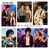 Gruee Hair Black Curly Wig + Glasses for Men Disco