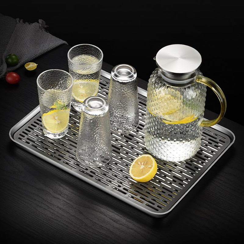Reginsnow Stainless Steel Drain Tray, Cup & Dish Drying Rack,