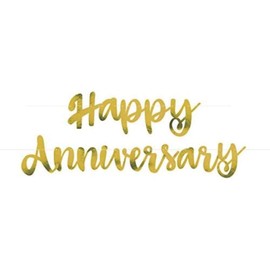 Unique Anniversary Gold Letter Party Banner, 1ct (72608)