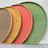 Yamaga Lacquerware Shop Color Half Moon Tray Wooden 14.2 inches