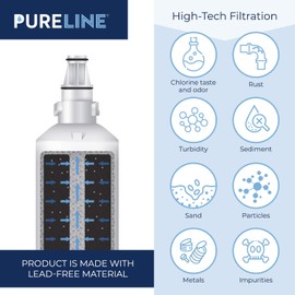 Pureline 9990 & LT600P Water Filter. Compatible with Kenmore 9990, LG LT600P, 5231ja2006a, Kenmoreclear 46-9990.