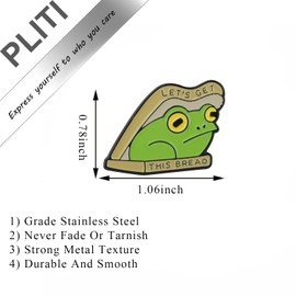 PLITI Funny Bread And Frog Gift Frog Lover Gift Bread Baker Gift Let’s Get This Bread Frog Brooch Pin (Bread Frog pinCA)