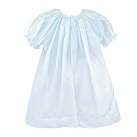 Petit Ami Baby Girls' Daydress with Embroidered Hem, 6 Months, Blue