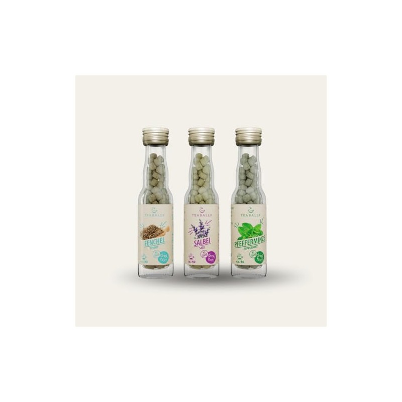 Teaballs Organic Natural Herb Set of 3 - Fennel, Sage,