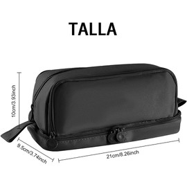 AZULDIMEN Estuche para lápices de gran capacidad con 4 compartimentos, estuche para lápices con múltiples ranuras, organizador de papelería para el trabajo de oficina escolar (Negro)