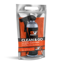5W Auto Clean & Go - Wheel Cleaner, 16oz Bottle - Remove Brake Dust Without Harsh Acids or Heavy Solvents, High Foaming Formula Safely Lifts Dirt