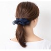 JewelVOX Women's Scrunchie Hair Elastic Ribbon Motif (Navy)