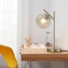Fulesi Mid Century Modern Table Lamp Gold Globe Nightstand Lamp