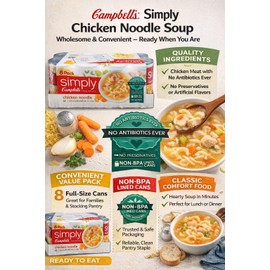 Campbell's Simply Campbell's Chiciken Noodles Soup, 148.8 Ounce