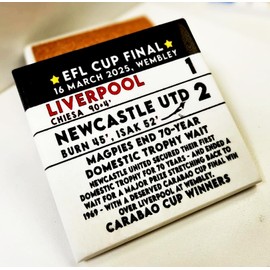 Carabao Cup Final 2025 | Newcastle football 2-1 Liverpool, The Magpies Marble coaster, The Toon gift idea